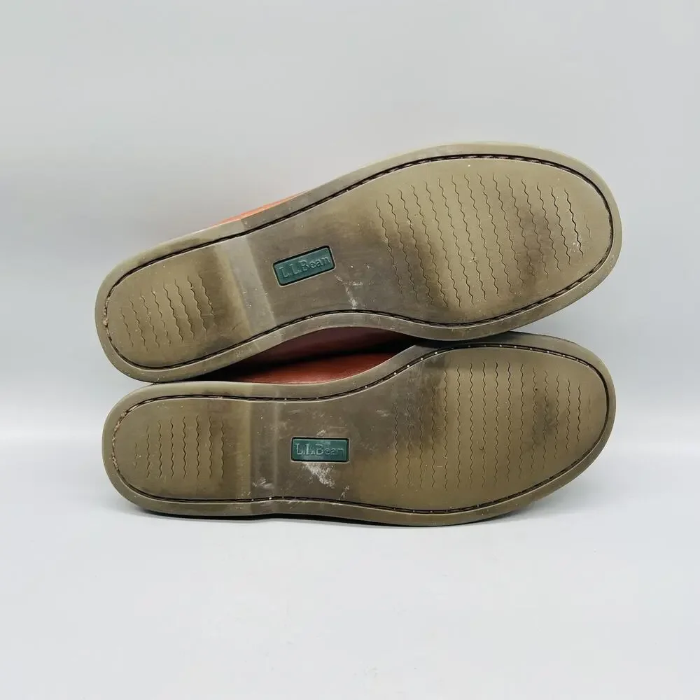 LL Bean Shoes Men 12 Brown Leather Moccasin Loafer Flats Slip On Comfort Classic